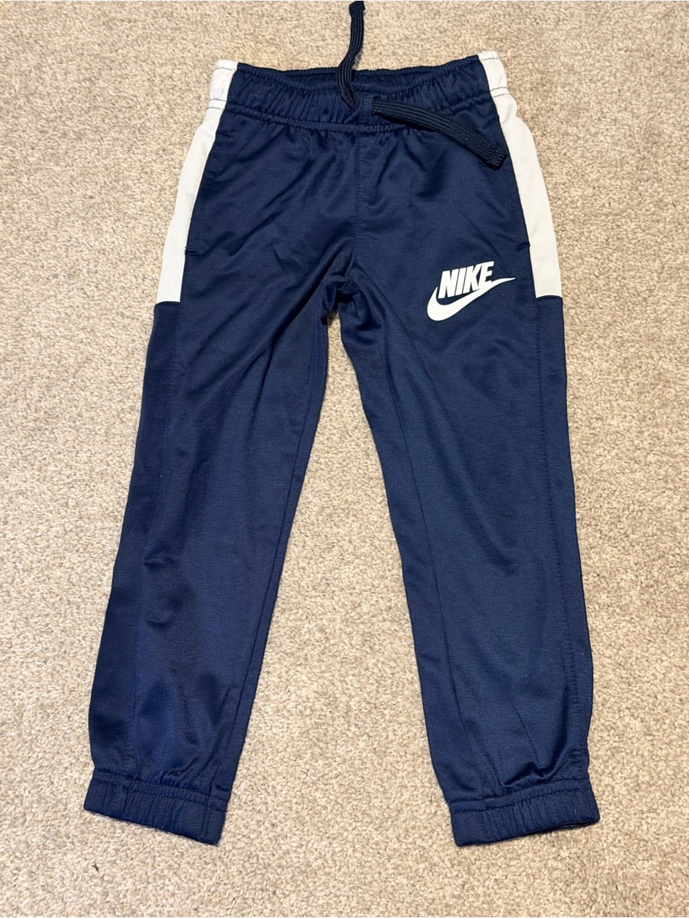 Nike Kids Navy Joggers with White Side Panels